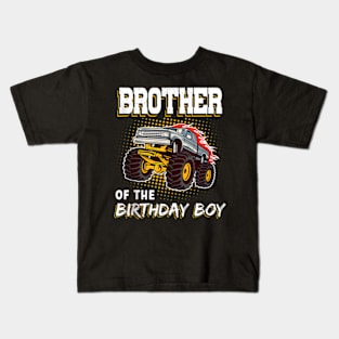 Brother Of The 1St Birthday Boy Monster Truck Kids T-Shirt